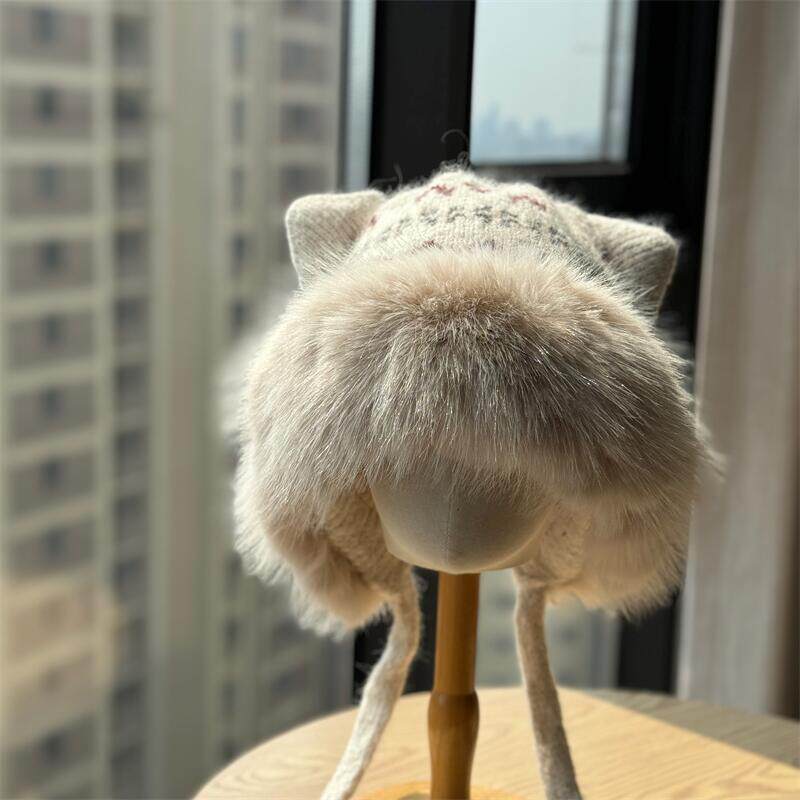 秋冬帽子女士百搭大头围保暖毛绒