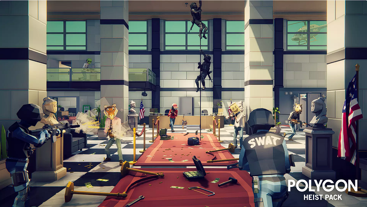 Unity POLYGON Heist Low Poly 3D Art by Synty 1.9.2 黑帮素材