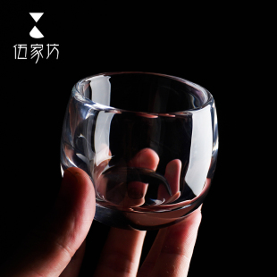 伍家坊水晶扳指杯无铅高档水晶杯主人杯品茗杯男士高级功夫茶杯