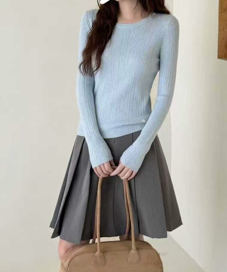 纯色针织打底衫女长袖内搭 25毛衣