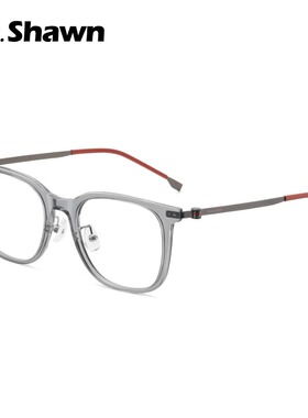 MJ Shawn新款超轻防蓝光近视眼镜男透灰色防辐射时尚素颜眼镜女