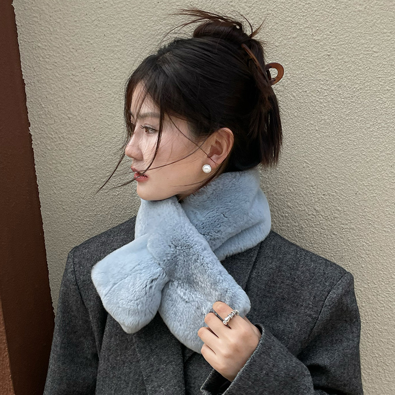 皇冠级天鹅绒整水貂皮草围脖围巾