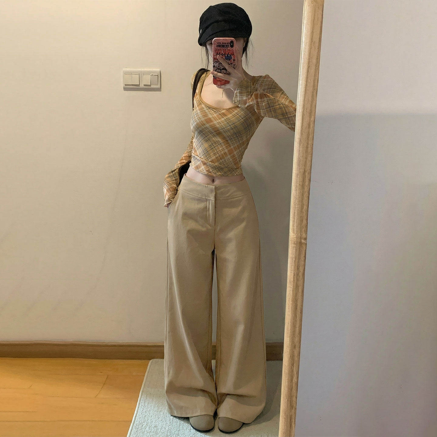 阔腿裤女裤2026新款春秋老钱风垂坠感休闲小个子窄版直筒西装裤子