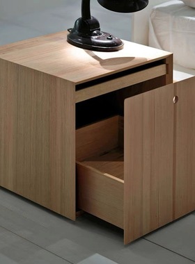 意式极简卧室储物柜黑色开放漆现代创意隐藏式收纳Comodino床头柜