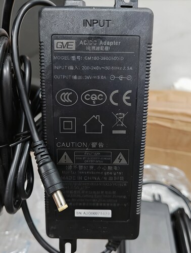 冠宇达36V5A电源适配器DC55*25接口GM180-3600500-D净水4A5A通用