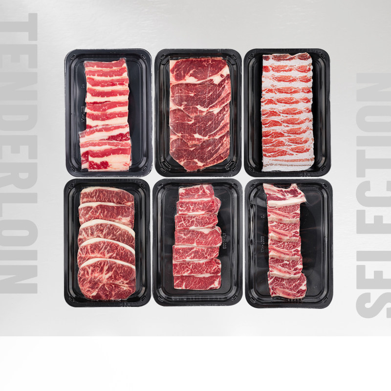 澳洲进口雪花肥牛片原切新鲜牛肉家庭烤肉烧烤食材套餐1.2kg商用