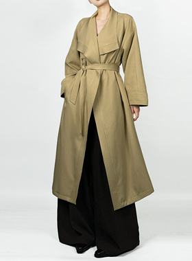 解余 JIEYU 2025秋季新款气质大翻领风衣外套