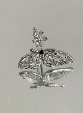 开口可调节蝴蝶戒指女高级感气质