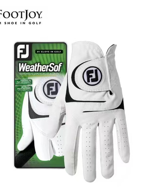 高尔夫手套男士WeatherSof左右手FJ耐磨防滑手套单只装小羊皮手套