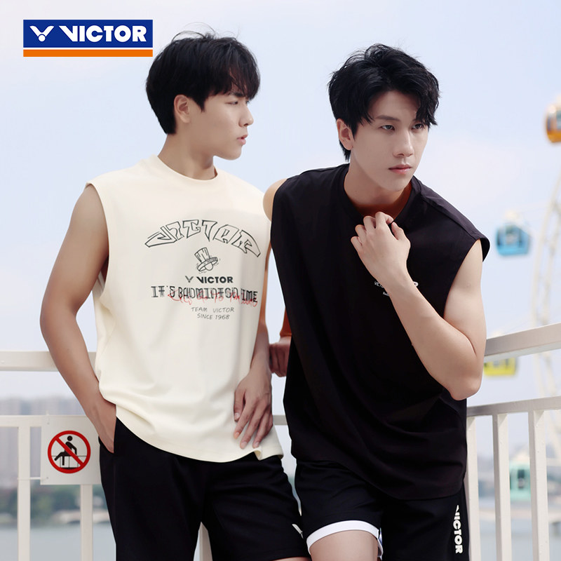 威克多victor胜利羽毛球服50028无袖T恤针织透气吸汗训练比赛速干