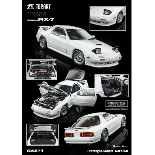 TopArt 1:18 马自达 RX7 FC3S 1989 合金仿真汽车模型