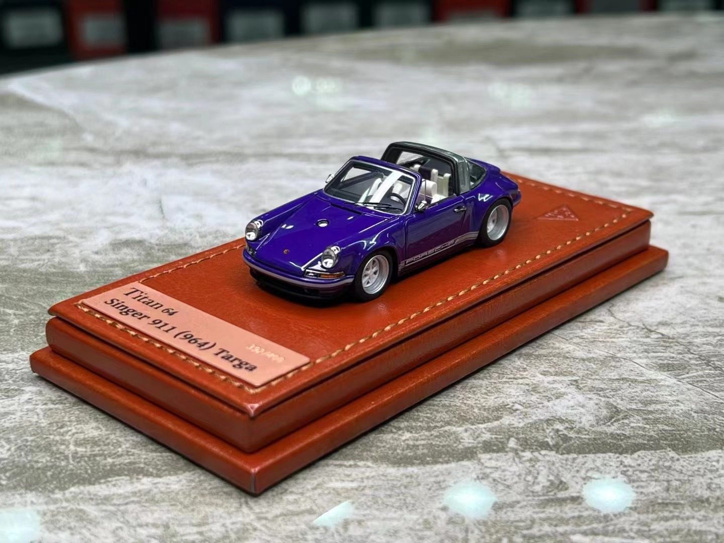 MAKE UP 1:64 保时捷 SINGER 911 964 TARGA 紫色 仿真汽车模型