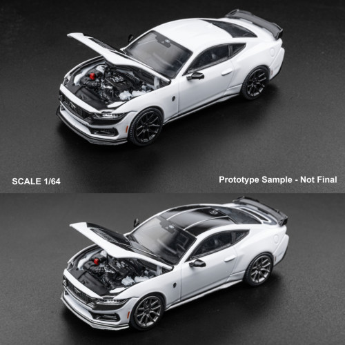 DCM 1:64 福特 野马 Dark Horse 引擎盖可开 合金汽车模型