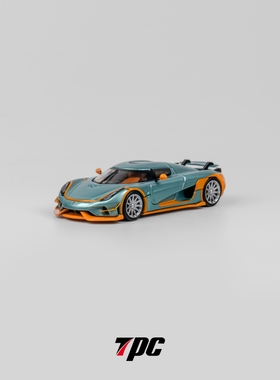 TPC 1:64 柯尼塞格 Regera 冰蓝色橙色条纹 合金仿真汽车模型