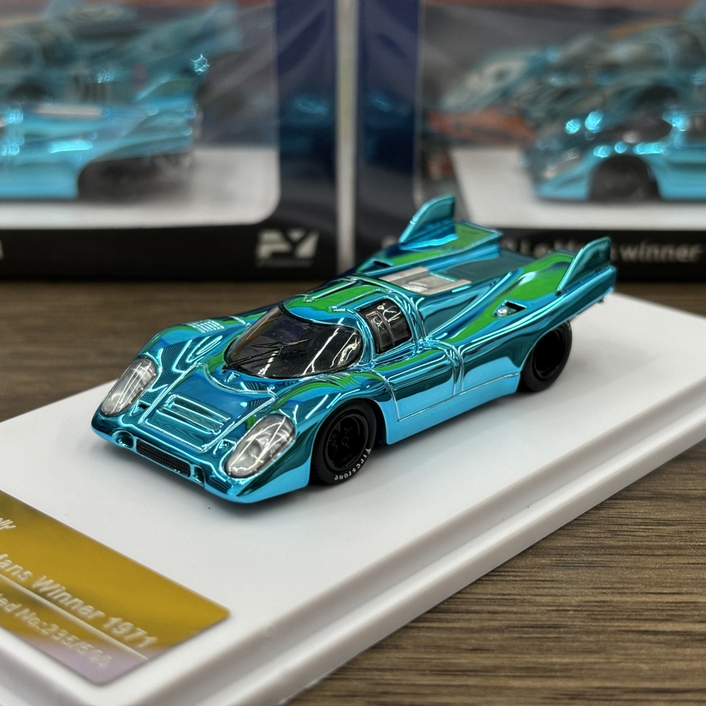 Findclasscially FY 1:64 保时捷 917K 电镀蓝 合金汽车模型