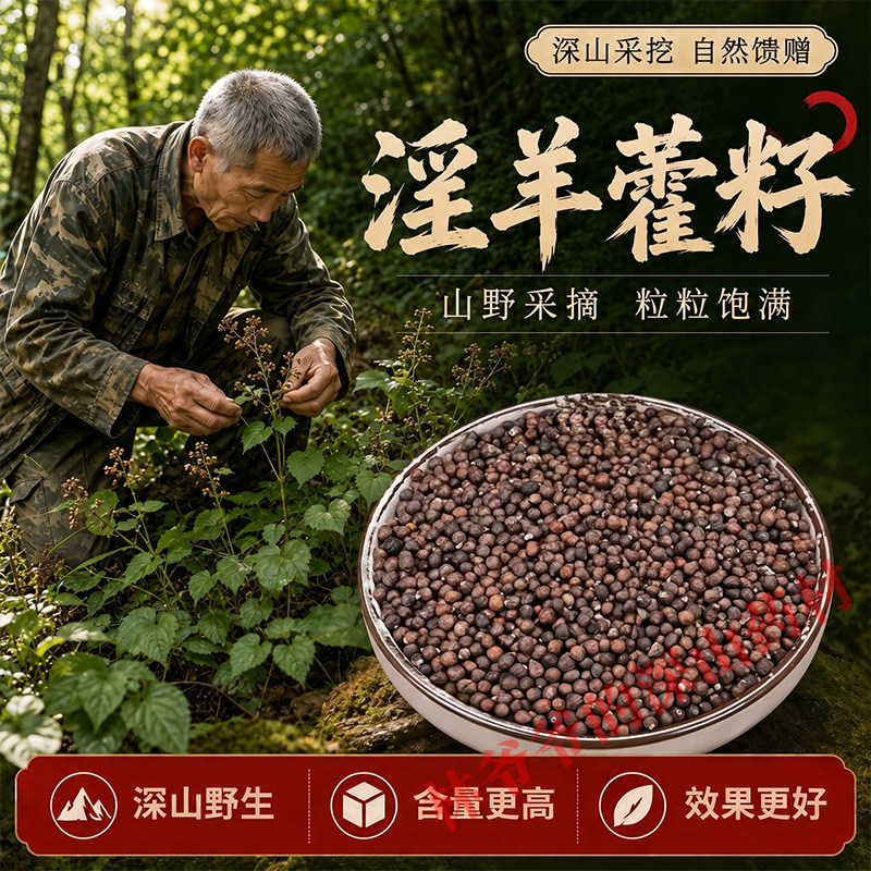 深山野生淫羊藿籽中药材500g天然高含量淫羊藿子泡茶泡酒男士专用