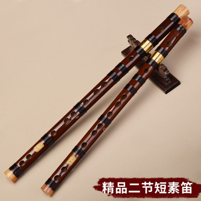 苦竹二节素雅短竹笛初学者零基础自学乐器便携演奏专业素笛