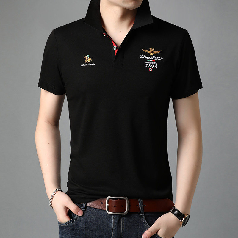 G7287 2023夏季新款T恤衫男POLO衫短袖翻领P45图片