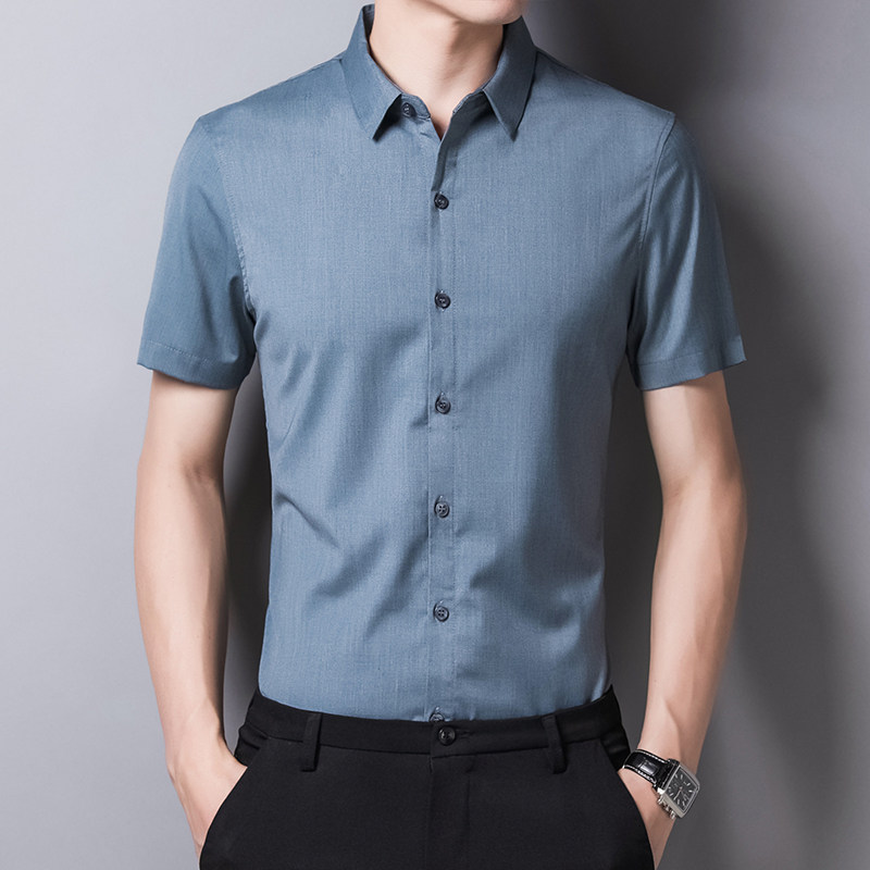A8521 2023夏季新款短袖衬衫男 商务休闲男装 P53图片