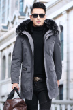 CQ1915冬季男士皮草大衣派克服水貂内胆连帽拉链中长款青年P1350，男装皮衣，电商B360