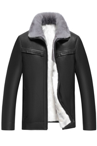 YP-LXA2155男士貂皮真皮水貂皮克服拼貂十字貂内胆皮草大衣图片