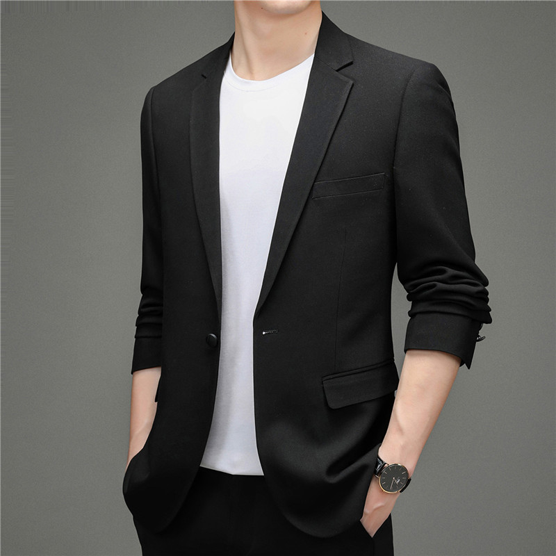 YT9825男式秋季2021新款西装男西服简约外套修身商务休闲男装图片