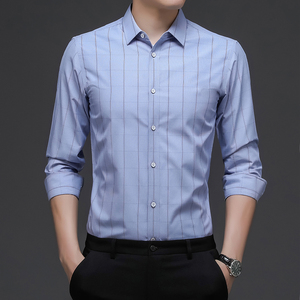 DN211712限男士2021年秋季长袖衬衫商务休闲修身衬衣图片