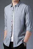 Z051衬衫2023春季新款长袖衬衫男韩版T恤衫商务休闲男装P65，男装衬衫，电商B360