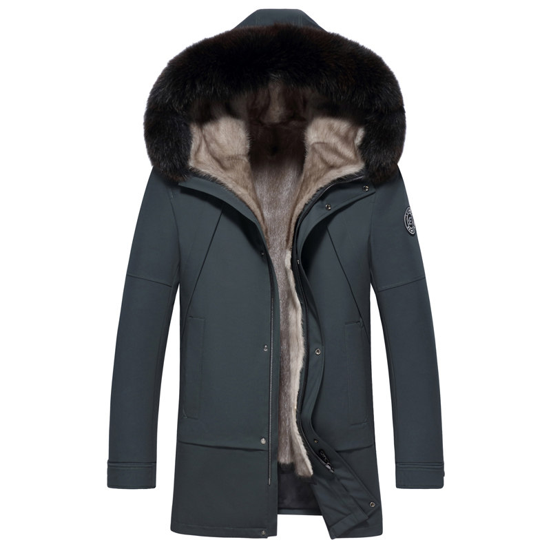 YP-PK2121男士貂皮真皮水貂皮克服整貂银兰貂内胆皮草大衣P3750，男装皮衣，电商B360