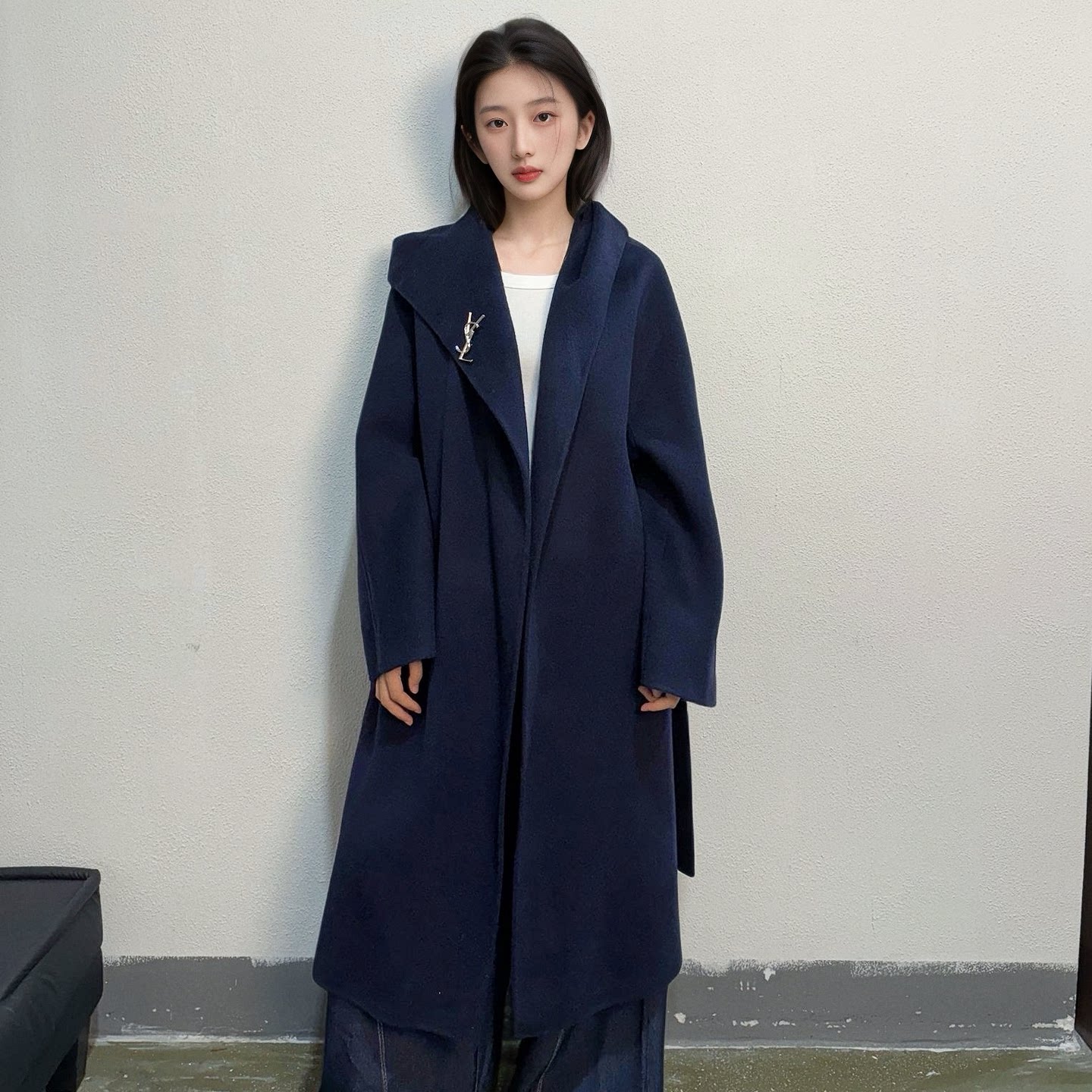 ZUOTU高端气质连帽双面羊绒大衣女25冬季韩版宽松收腰羊毛呢外套