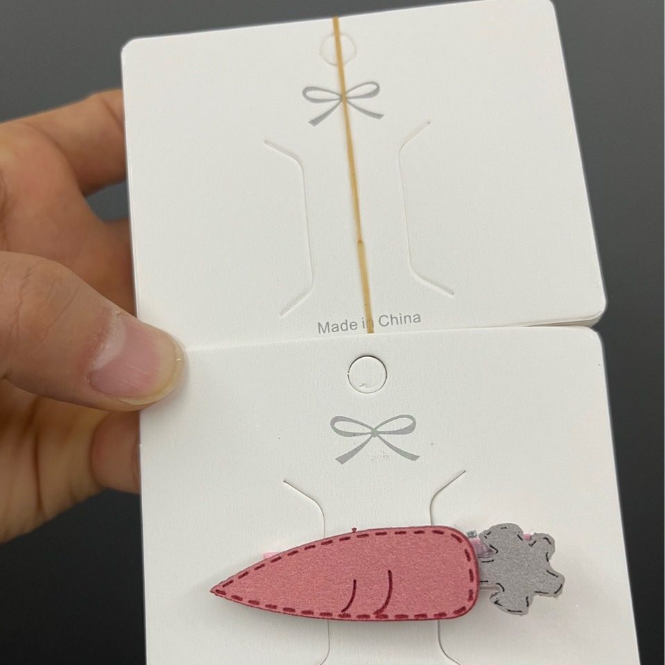 100张蝴蝶结发夹卡片9×7光面发卡卡片diy饰品配件吊牌制作