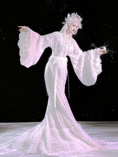 春秋款 超仙气汉服女装 摄影妆发创作 蕾丝战国袍 凌波仙子