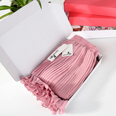 2025夏新款 女裙子高腰雪纺半身裙中长款 百褶裙松紧腰大摆半身长裙