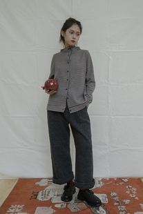 knitted麦尔登针织毛呢微喇休闲西裤 Melton portrait life