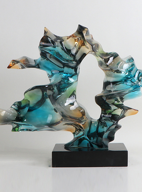 招财奇石抽象雕塑摆件装饰酒店大堂客厅创意大型落地售楼处艺术品