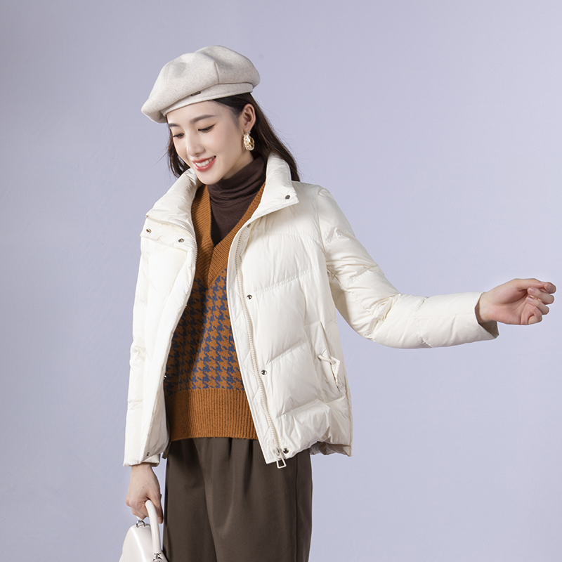 短款羽绒服90鸭绒立领