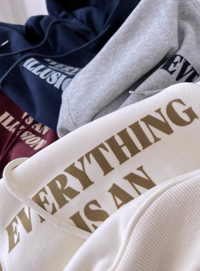 卫衣秋冬女白灰色连帽加绒加厚2025新款爆款感外套上衣6491