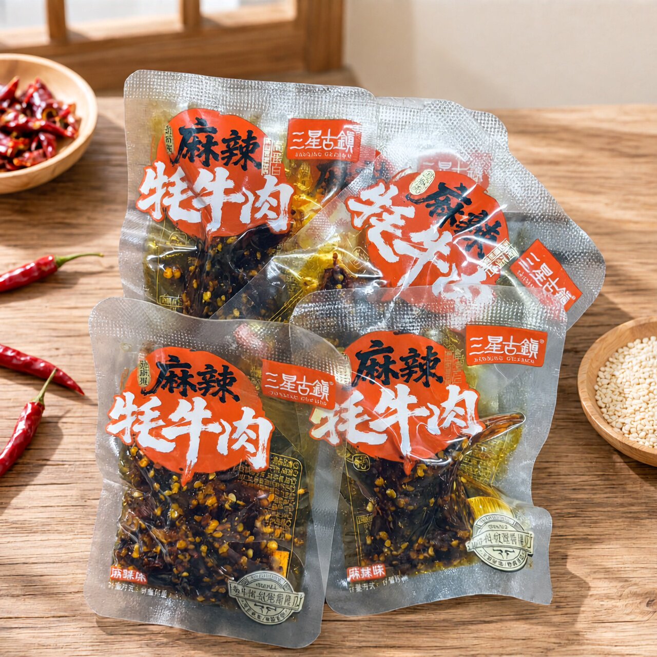 四川特产三星古镇散装麻辣牦牛肉干独立包装休闲零食500g油麻辣干