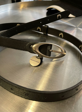 Aaakane 做旧五金月亮腰带潮牌复古铆钉皮带搭配腰带女