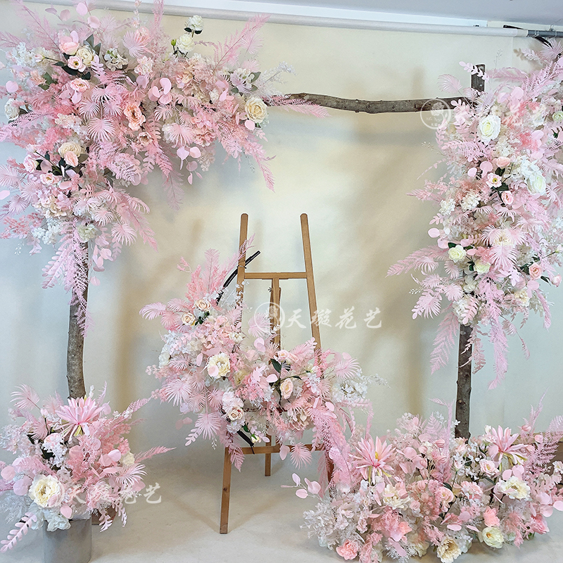 白粉色室内壁挂家居植物婚庆道具