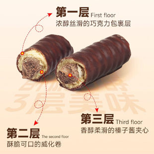 进口脆脆卷黑白巧克力新品乌克兰Roshen夹心巧克力蛋卷棒网红零食
