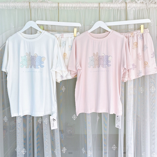 Японские милые легкие и тонкие шорты, штаны, пижама, комплект, короткий рукав