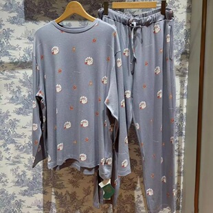 日系草莓蛋糕25春夏新款男士长袖长裤软糯睡衣宽松大码情侣家居服