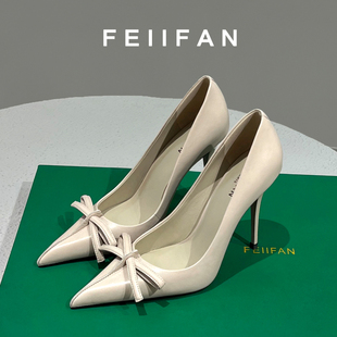 白色高跟鞋2026早春新款女士细跟气质高级不累脚法式绝美尖头单鞋