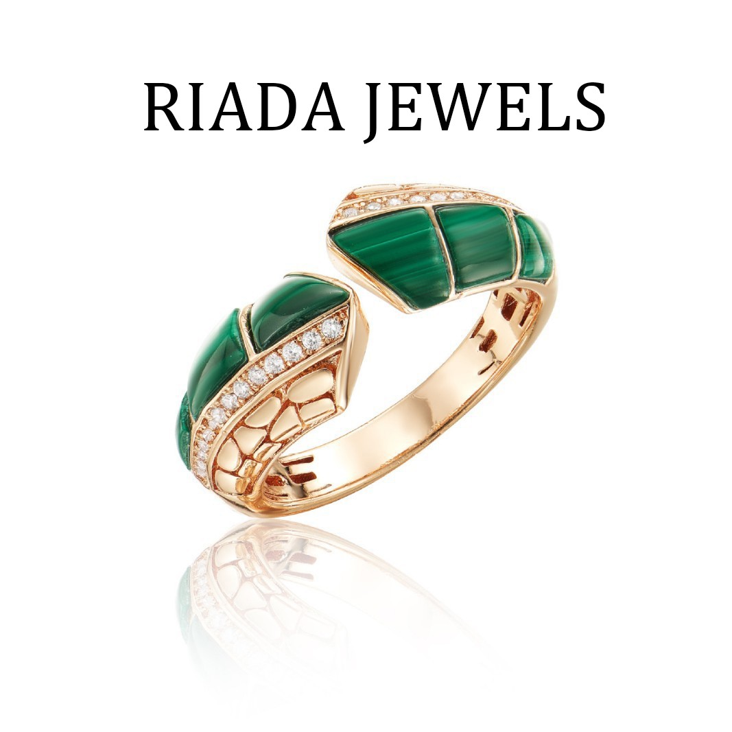 925银镀金孔雀石蛇纹复古风