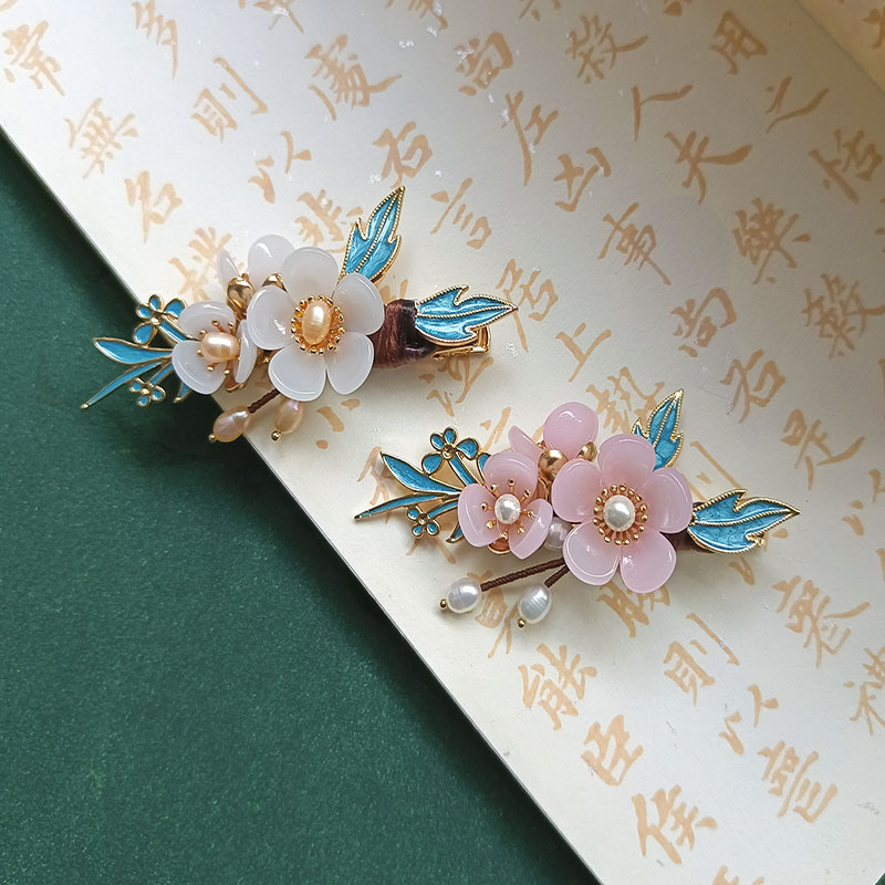 原创手工汉服旗袍古装流苏簪子气质精致发夹－婳容发夹（配锦盒）