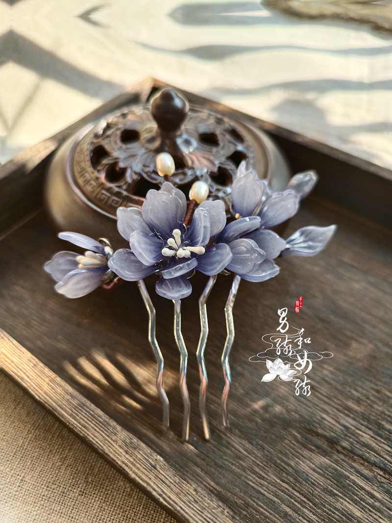 原创手工气质精致汉服旗袍步摇古装流苏发梳－疏桐发梳（配锦盒）_虎窝淘
