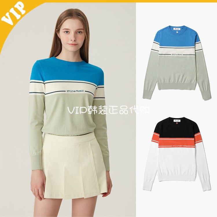 LeCoq公鸡冰丝圆领打底针织衫