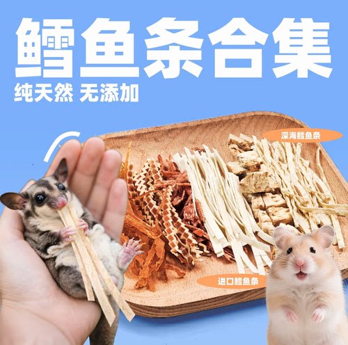 鳕鱼条蜜袋鼯专用零食仓鼠豚鼠刺猬飞鼠小宠粮食鳕鱼丝高蛋白食物