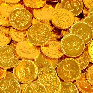 金币巧克力500g散装喜糖果金牌装饰年货批发怀旧零食（代可可脂）